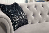 Rotterdam Warm Gray/Black/Silver Sectional from Furniture of America - Luna Furniture