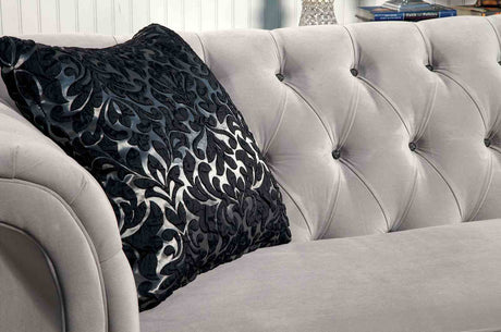 Rotterdam Warm Gray/Black/Silver Sectional from Furniture of America - Luna Furniture
