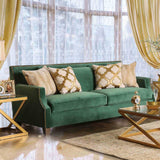 Verdante Emerald Green/Gold Sofa from Furniture of America - Luna Furniture