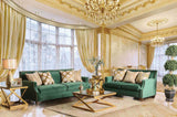 Verdante Emerald Green/Gold Sofa from Furniture of America - Luna Furniture