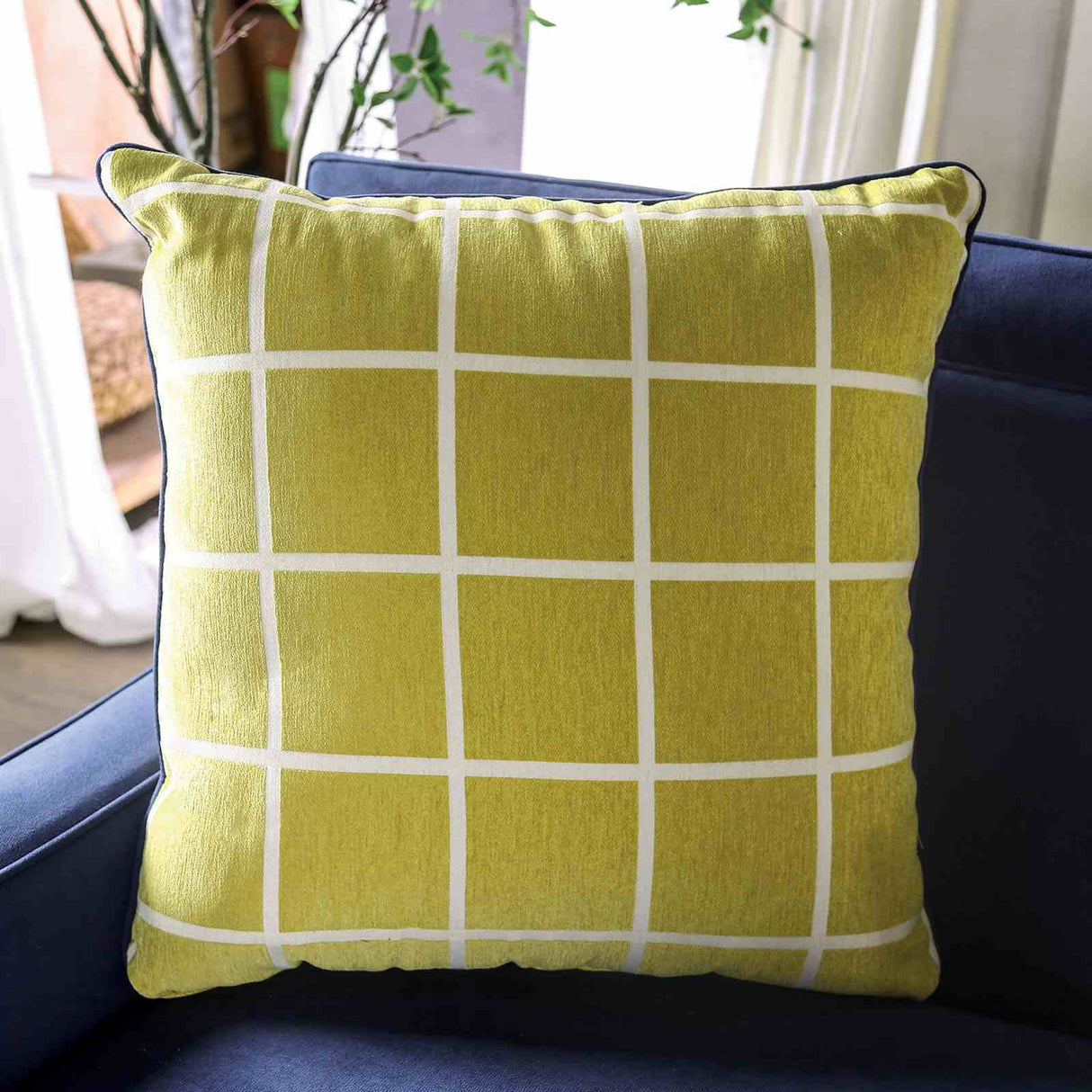 West Brompton Navy/Yellow Transitional Living Room Set from Furniture of America - Luna Furniture