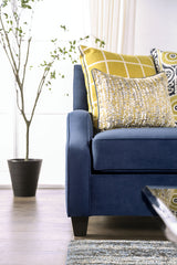 West Brompton Navy/Yellow Transitional Living Room Set from Furniture of America - Luna Furniture