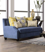 West Brompton Navy/Yellow Transitional Living Room Set from Furniture of America - Luna Furniture