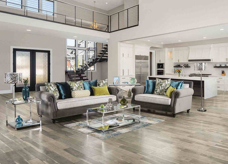 Mariella Gray/Beige/Teal/Olive Sofa from Furniture of America - Luna Furniture
