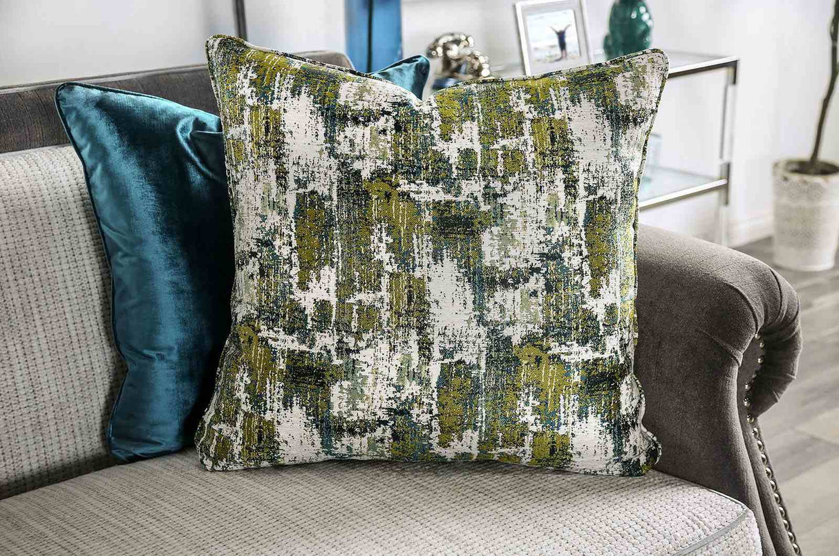 Mariella Gray/Beige/Teal/Olive Loveseat from Furniture of America - Luna Furniture