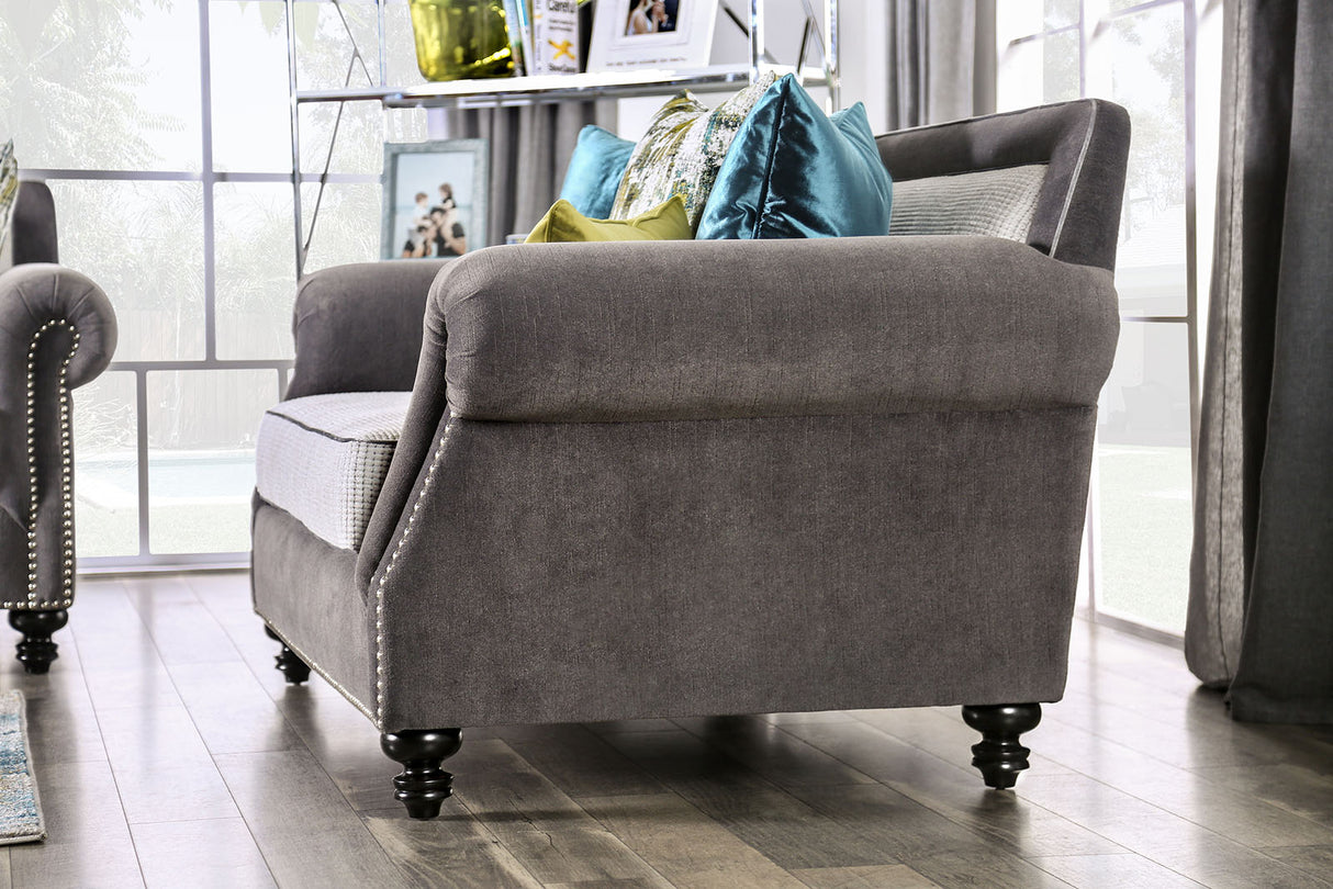 Mariella Gray/Beige/Teal/Olive Sofa from Furniture of America - Luna Furniture