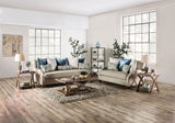 Catarina Beige/Teal Loveseat from Furniture of America - Luna Furniture