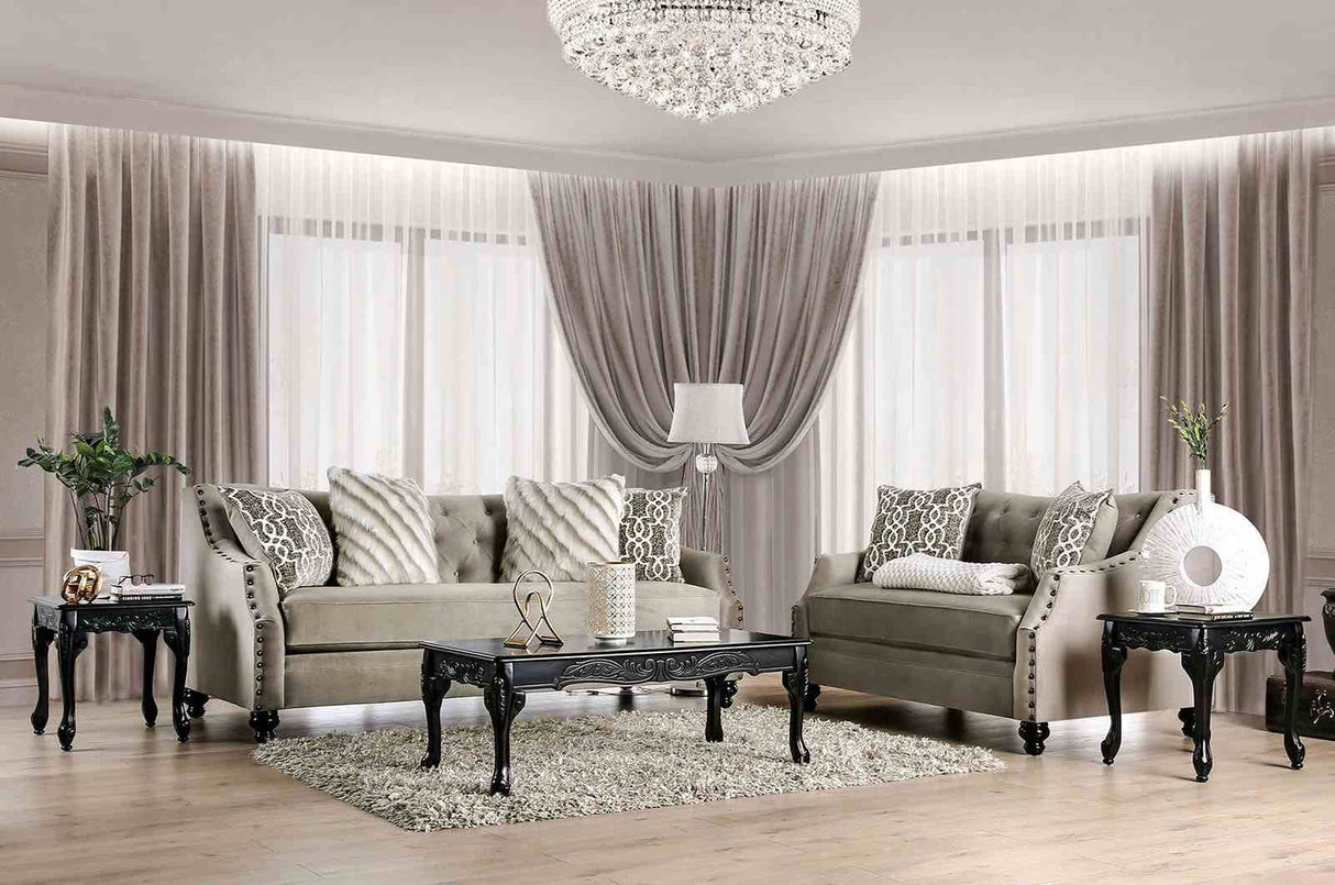 Ezrin Light Brown Sofa from Furniture of America - Luna Furniture