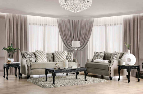 Ezrin Light Brown Loveseat from Furniture of America - Luna Furniture