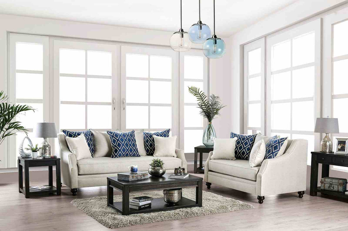 Nefyn Ivory Transitional Living Room Set from Furniture of America - Luna Furniture