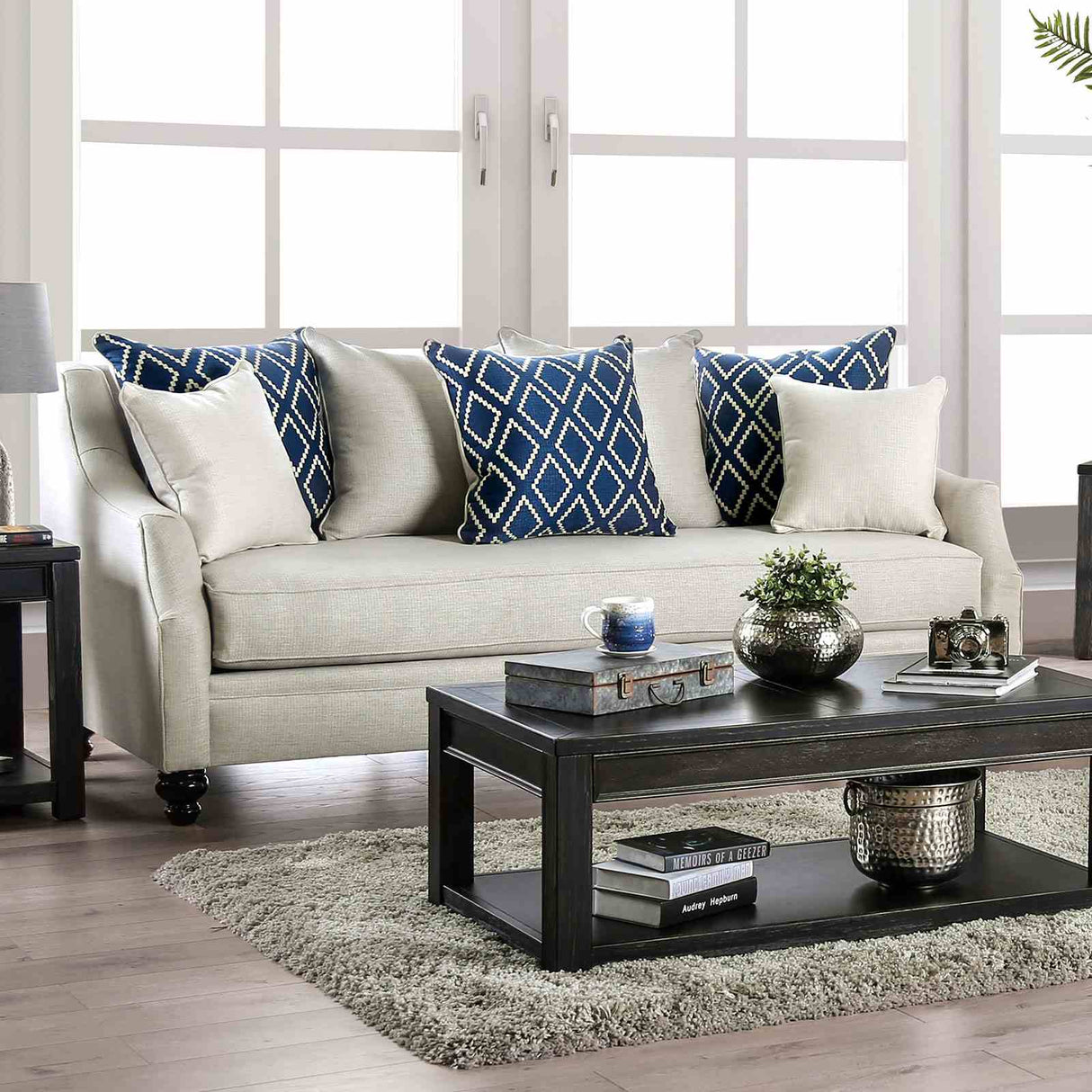 Nefyn Ivory Transitional Living Room Set from Furniture of America - Luna Furniture