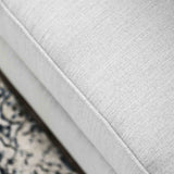 Ornella Light sectional sofa, light gray woven upholstery, seat cushion close-up