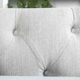 Ornella Light sectional sofa, button-tufted back detail, light gray upholstery