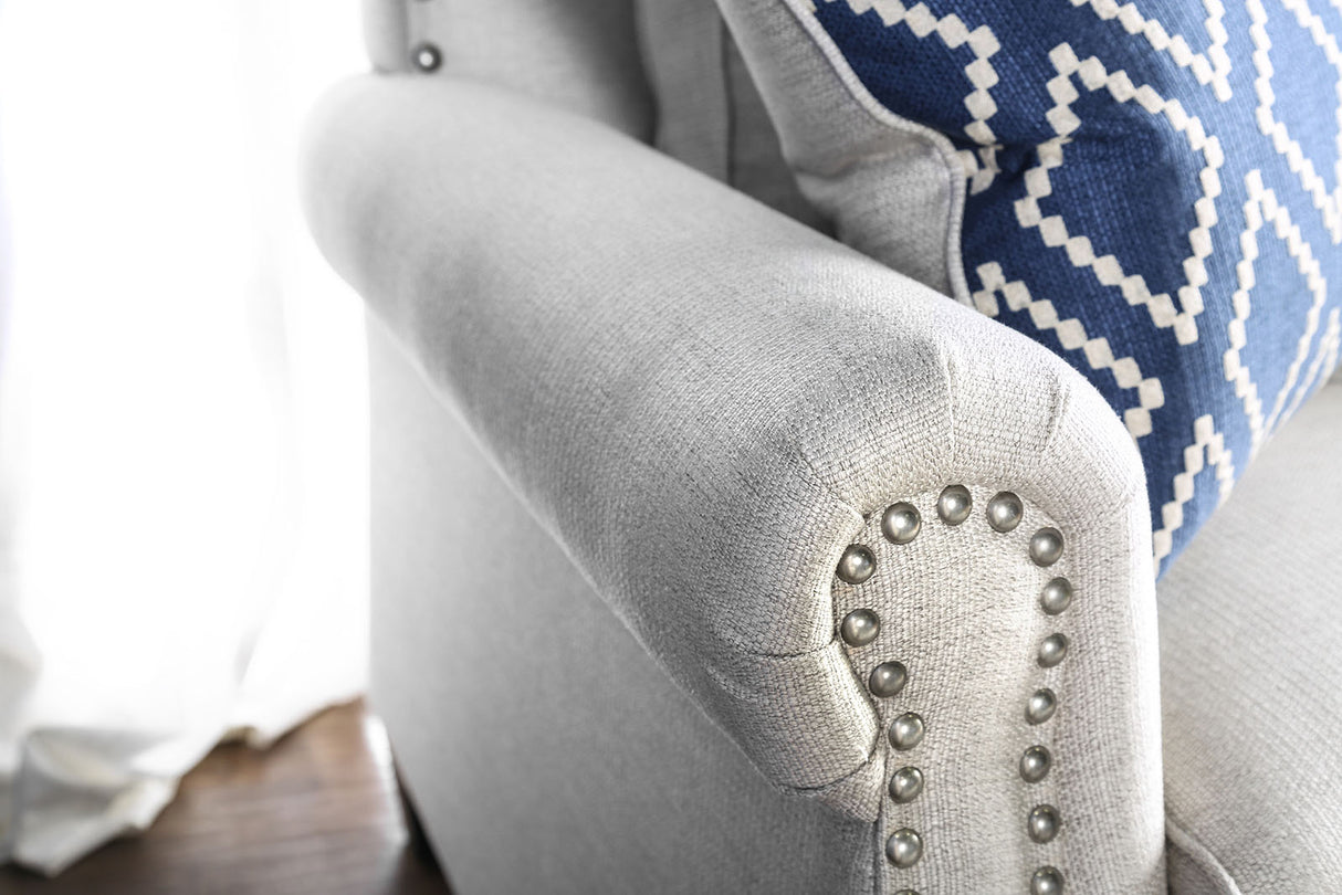 Giovanni Beige/Blue Sofa from Furniture of America - Luna Furniture