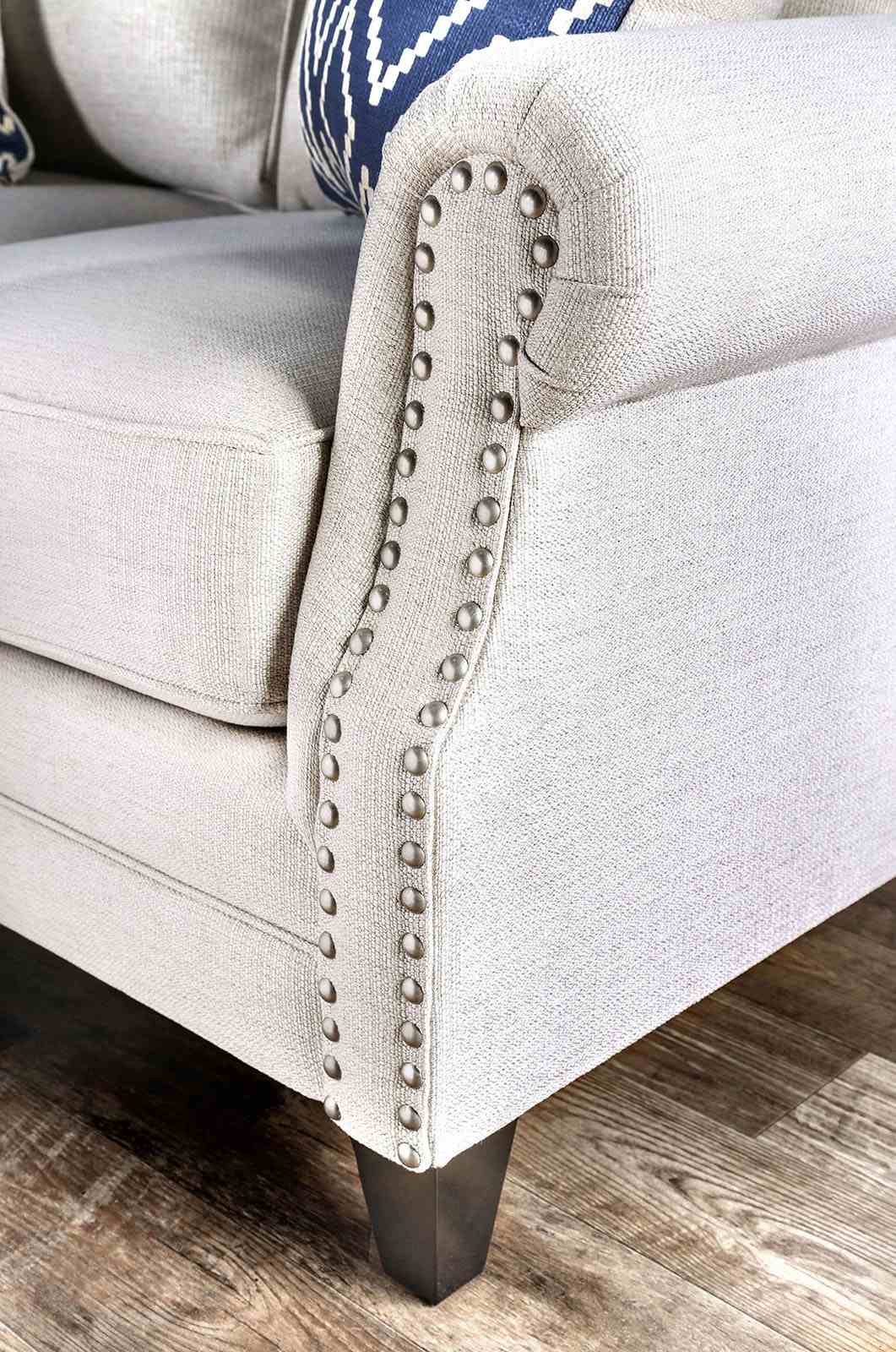 Giovanni Beige/Blue Sofa from Furniture of America - Luna Furniture