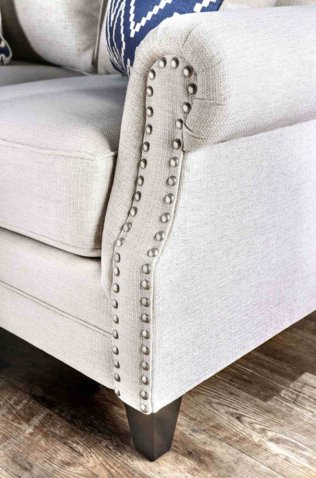 Giovanni Beige/Blue Sofa from Furniture of America - Luna Furniture