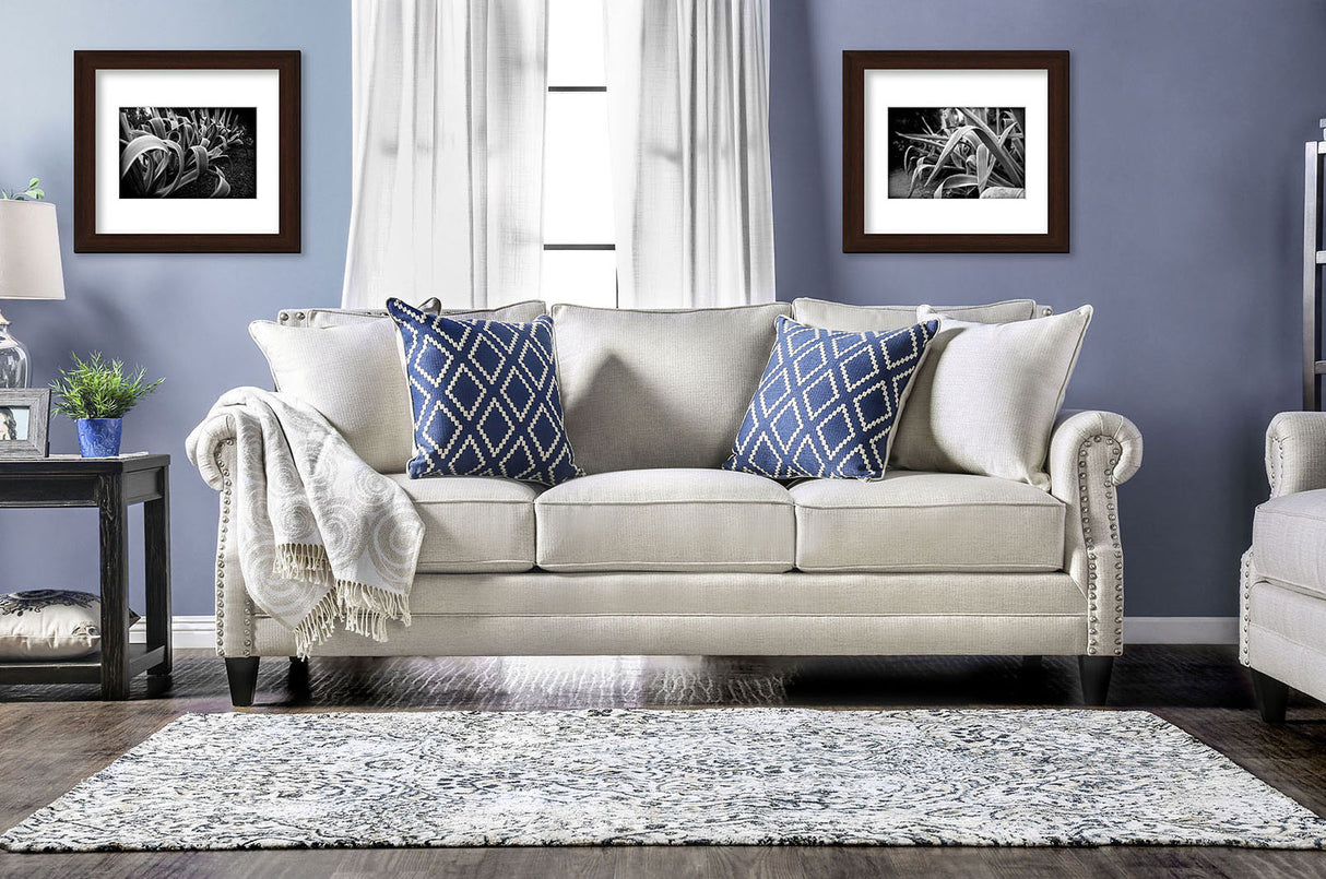 Giovanni Beige/Blue Sofa from Furniture of America - Luna Furniture