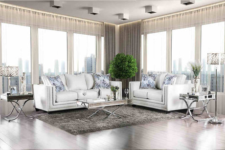 Ilse Off-White/Blue Sofa from Furniture of America - Luna Furniture