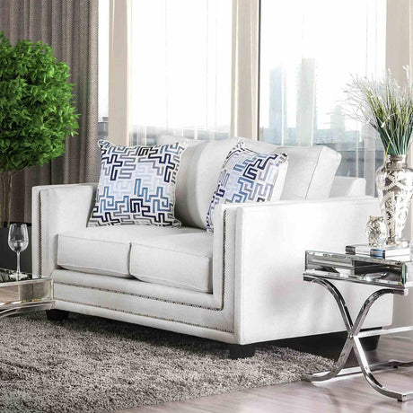 Ilse Off-White/Blue Loveseat from Furniture of America - Luna Furniture