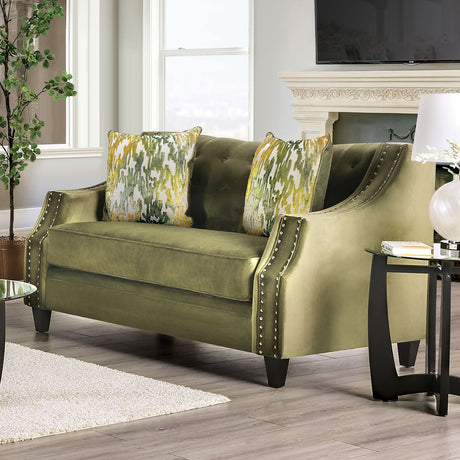 Kaye Green Loveseat from Furniture of America - Luna Furniture