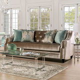 Elicia Champagne/Turquoise Sofa from Furniture of America - Luna Furniture