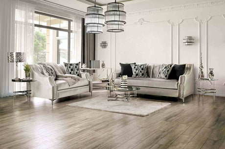 Elicia Silver/Black Sofa from Furniture of America - Luna Furniture
