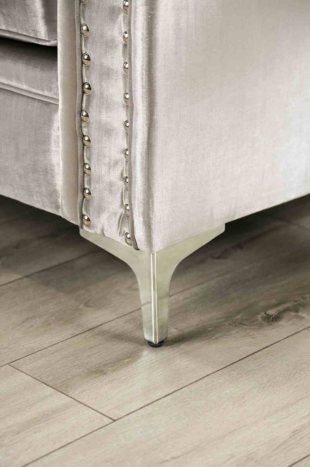 Elicia Silver/Black Sofa from Furniture of America - Luna Furniture