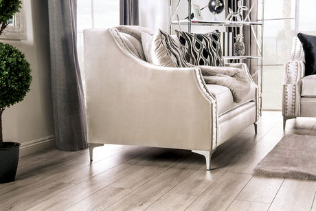 Elicia Silver/Black Sofa from Furniture of America - Luna Furniture
