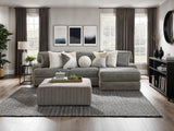 Elmhurst Charcoal L-shaped Sectional, tuft-free textured upholstery, front living room view