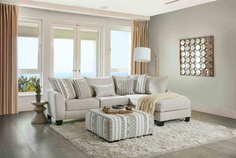 Clapham Beige/Ivory Sectional from Furniture of America - Luna Furniture