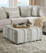 Clapham Beige/Ivory Ottoman from Furniture of America - Luna Furniture