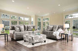 Bonaventura Gray/Pattern Ottoman from Furniture of America - Luna Furniture