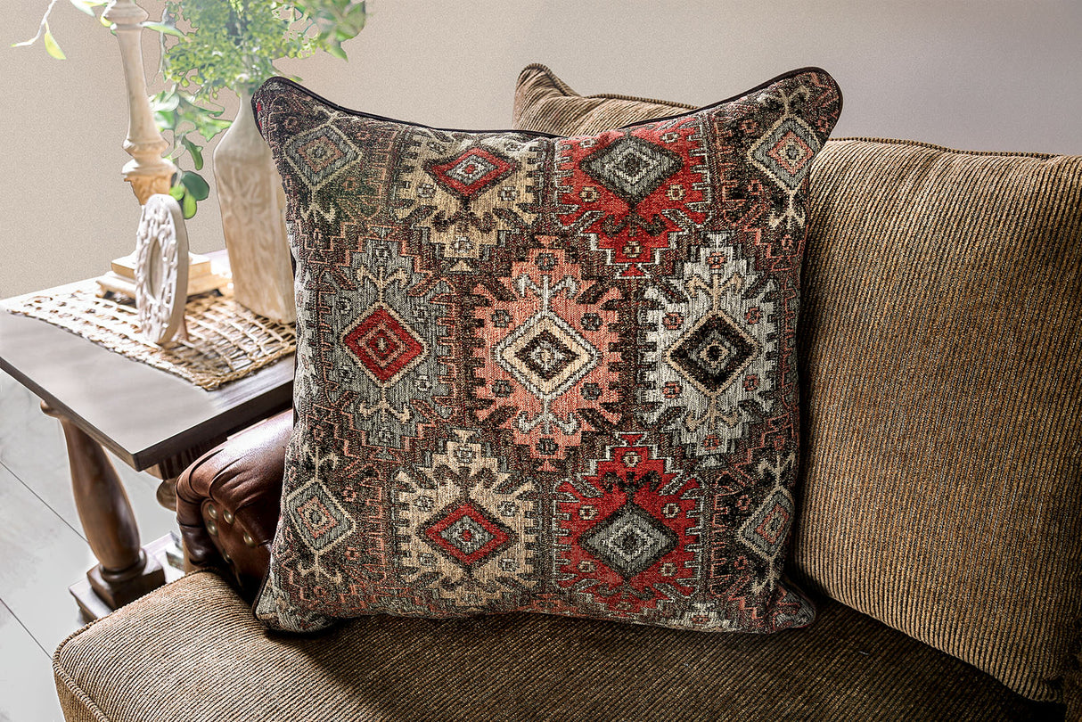 Fletcher Brown/Tan Loveseat from Furniture of America - Luna Furniture