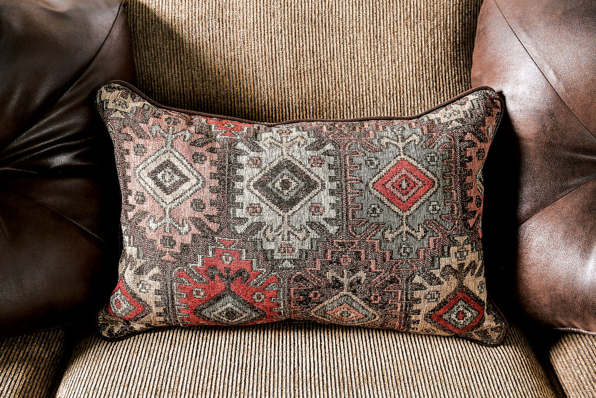 Fletcher Brown/Tan Loveseat from Furniture of America - Luna Furniture