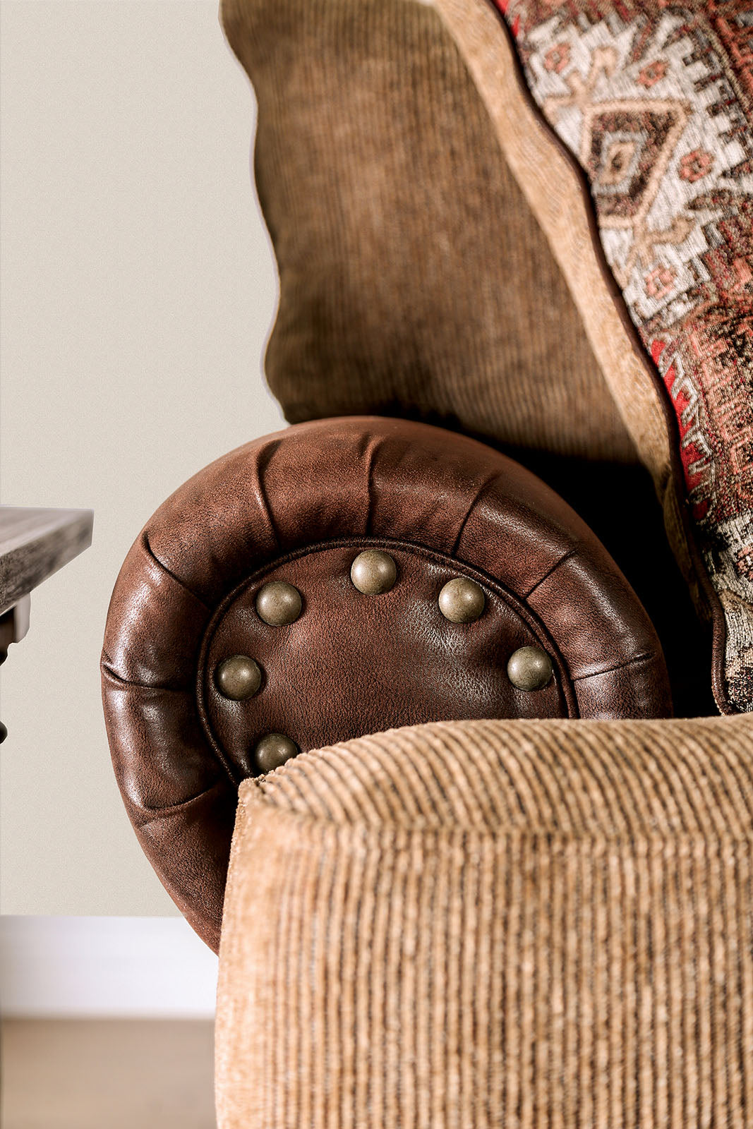 Fletcher Brown/Tan Loveseat from Furniture of America - Luna Furniture