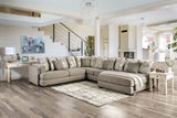 Angelia Light Gray Sectional from Furniture of America - Luna Furniture