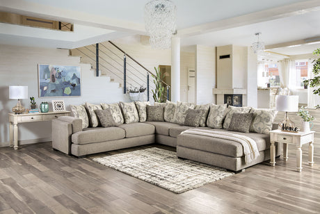 Angelia Light Gray Sectional from Furniture of America - Luna Furniture