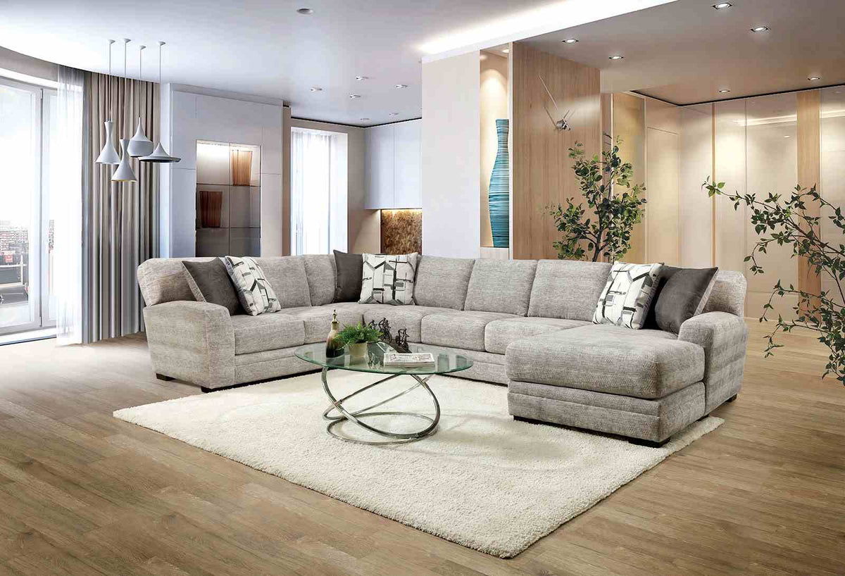 Walthamstow Gray Sectional from Furniture of America - Luna Furniture