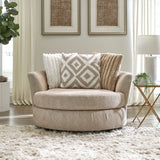 Loughlin Light Brown Swivel Chair from Furniture of America - Luna Furniture