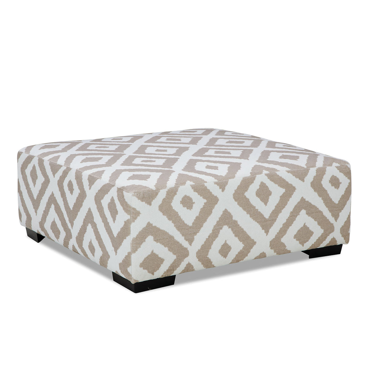 Loughlin Light Brown/Ivory Ottoman from Furniture of America - Luna Furniture
