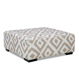 Loughlin Light Brown/Ivory Ottoman from Furniture of America - Luna Furniture