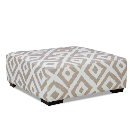 Loughlin Light Brown/Ivory Ottoman from Furniture of America - Luna Furniture