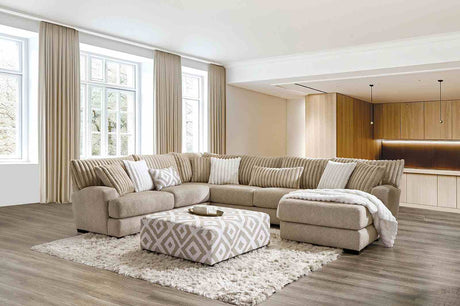 Loughton Light Brown Sectional from Furniture of America - Luna Furniture