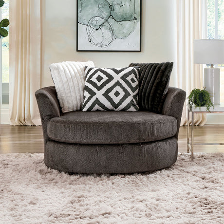 Loughlin Gun Metal Swivel Chair from Furniture of America - Luna Furniture