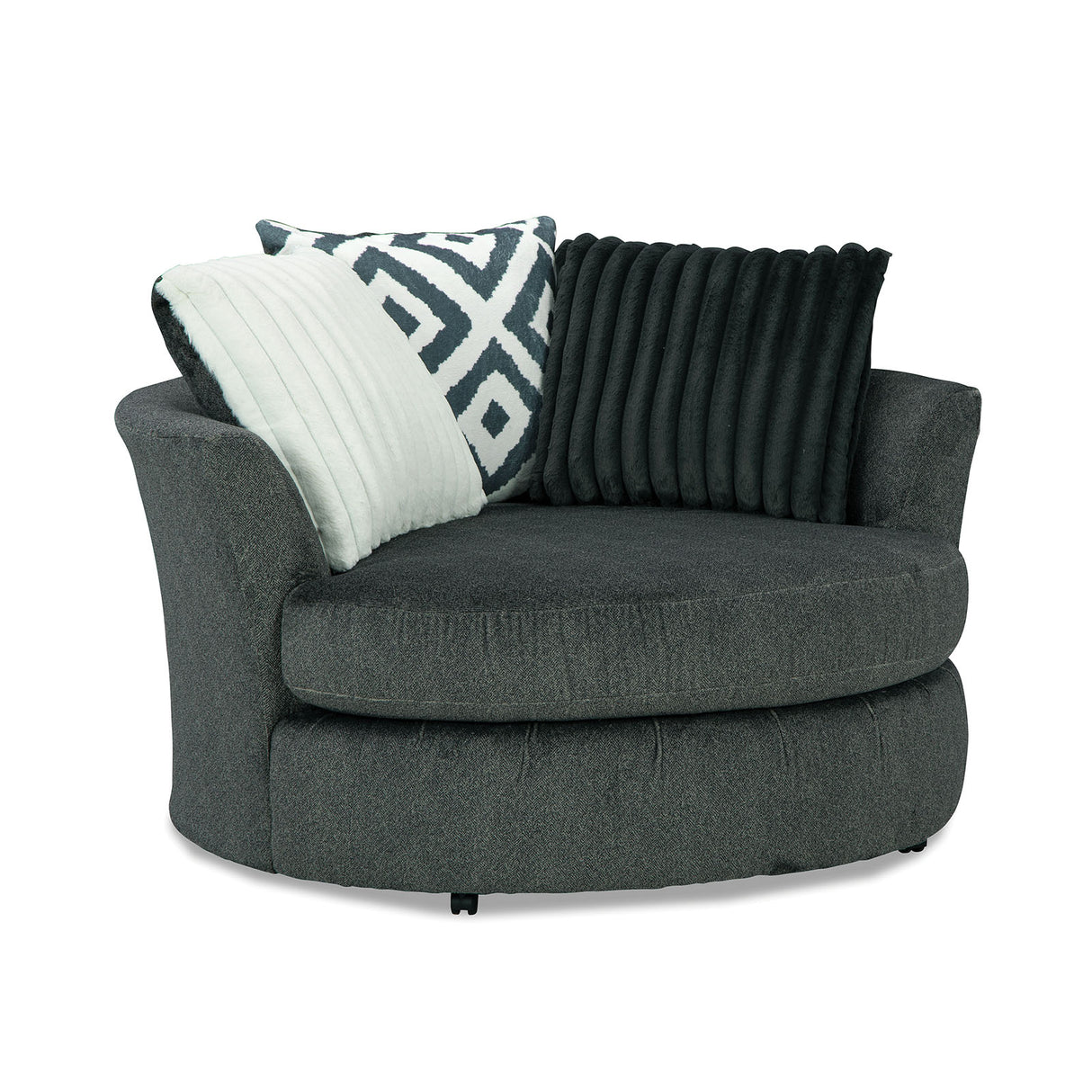 Loughlin Gun Metal Swivel Chair from Furniture of America - Luna Furniture