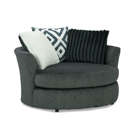 Loughlin Gun Metal Swivel Chair from Furniture of America - Luna Furniture