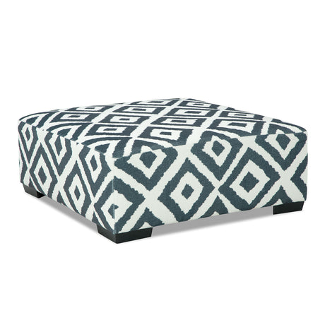 Loughton Gun Metal/Ivory Ottoman from Furniture of America - Luna Furniture