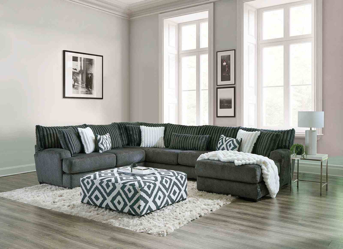 Loughton Gun Metal Sectional from Furniture of America - Luna Furniture