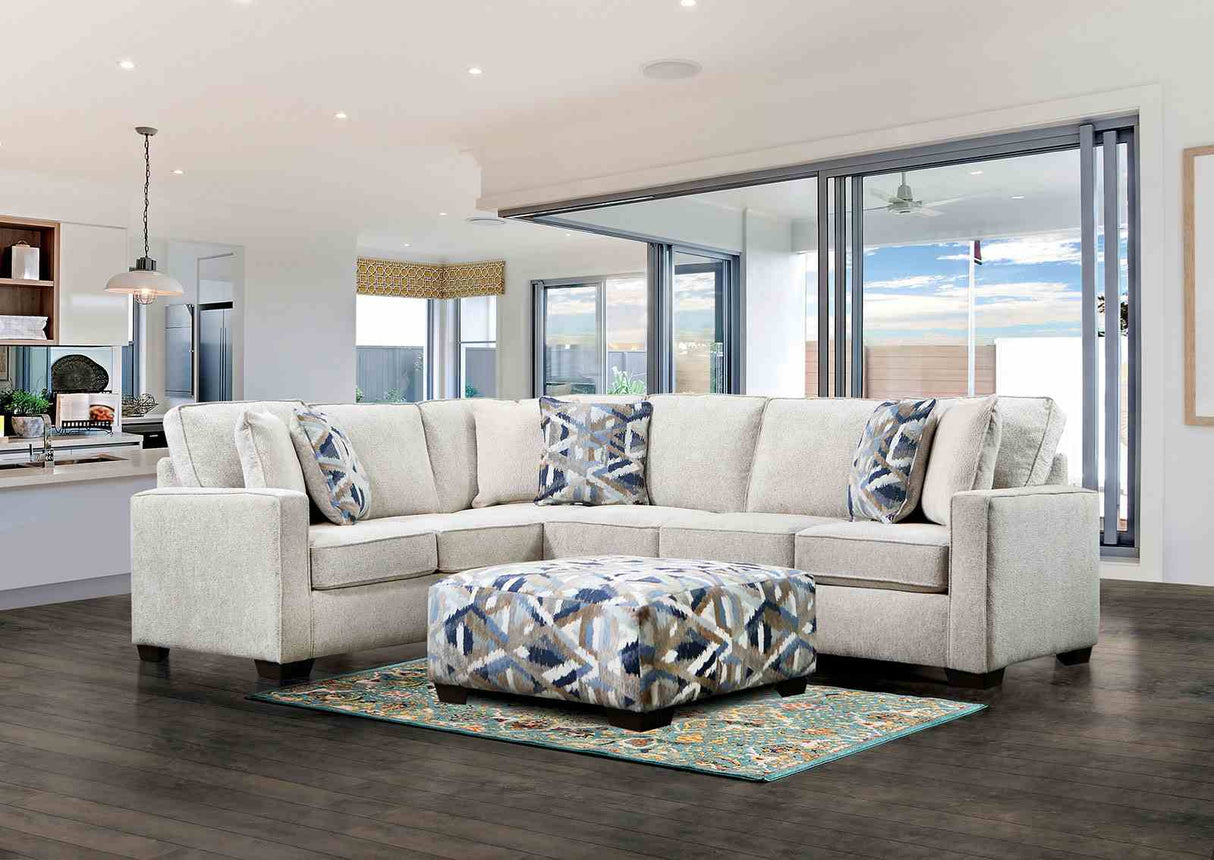 Heathfield Ivory Sectional from Furniture of America - Luna Furniture