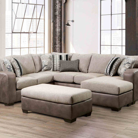 Ashenweald Brown/Light Brown Sectional from Furniture of America - Luna Furniture